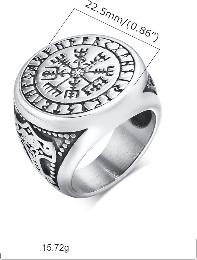 ANEL MASCULINO RUNAS VIKING EM AÇO INOXIDÁVEL