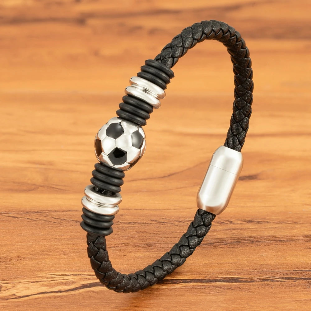 PULSEIRA DE COURO GENUÍNO FUTEBOL
