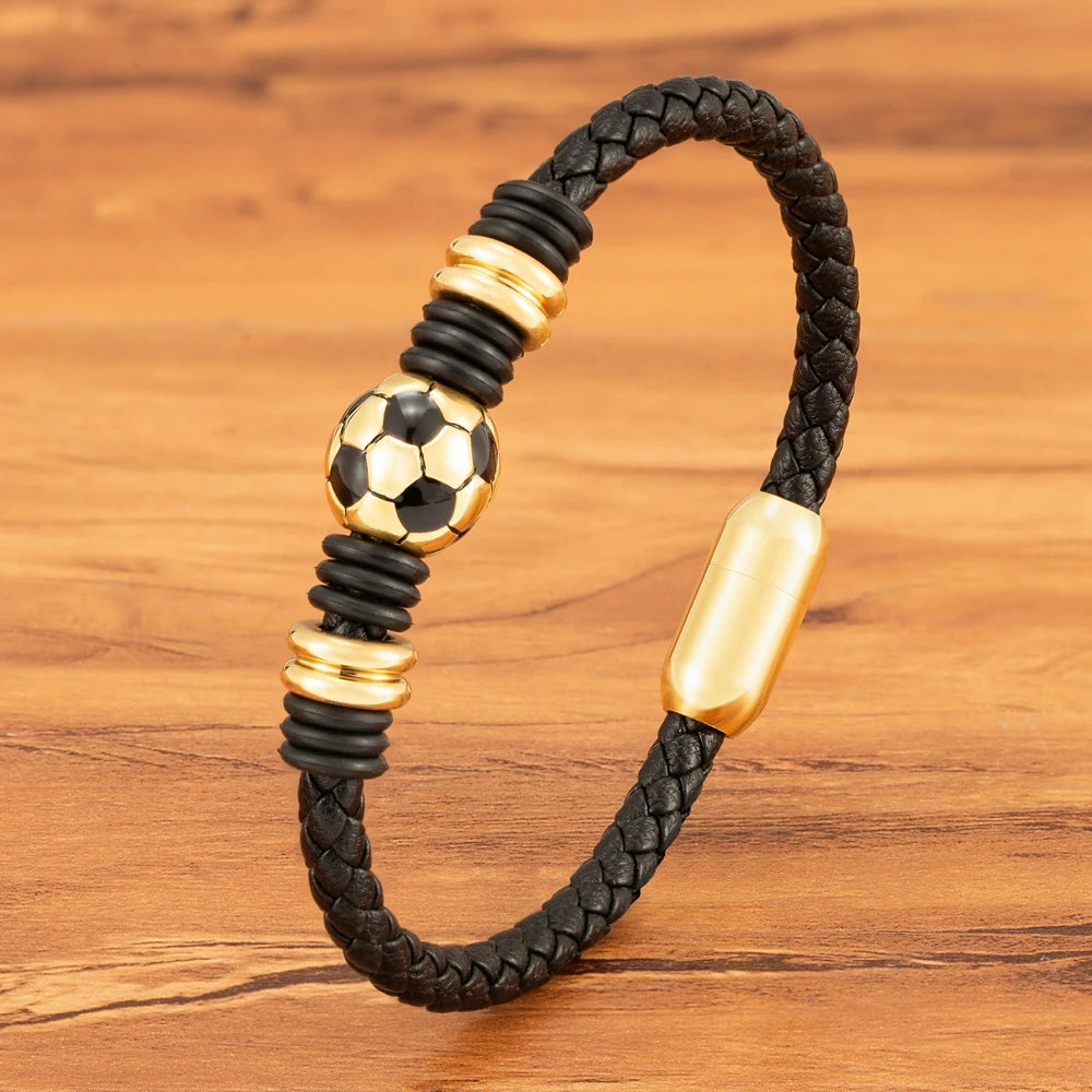 PULSEIRA DE COURO GENUÍNO FUTEBOL