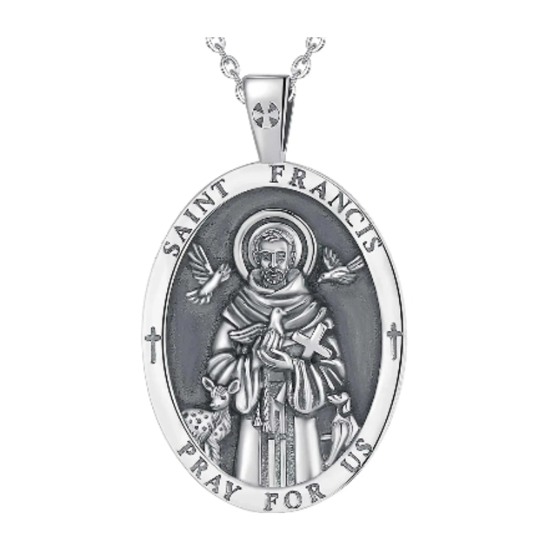 COLAR DE SÃO FRANCISCO EM PRATA ESTERLINA 925