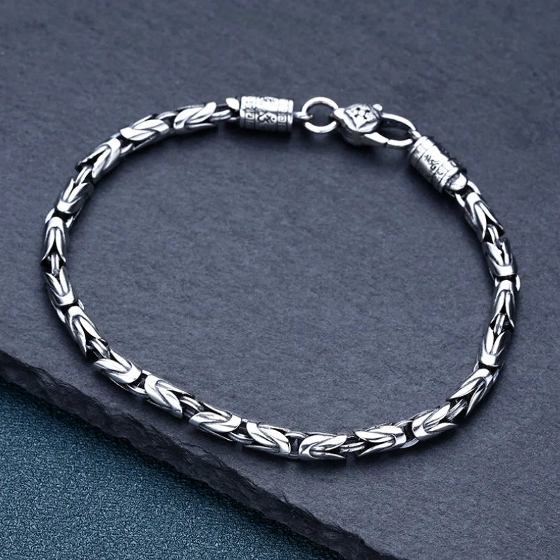 PULSEIRA MASCULINA MANTRA EM PRATA ESTERLINA 925