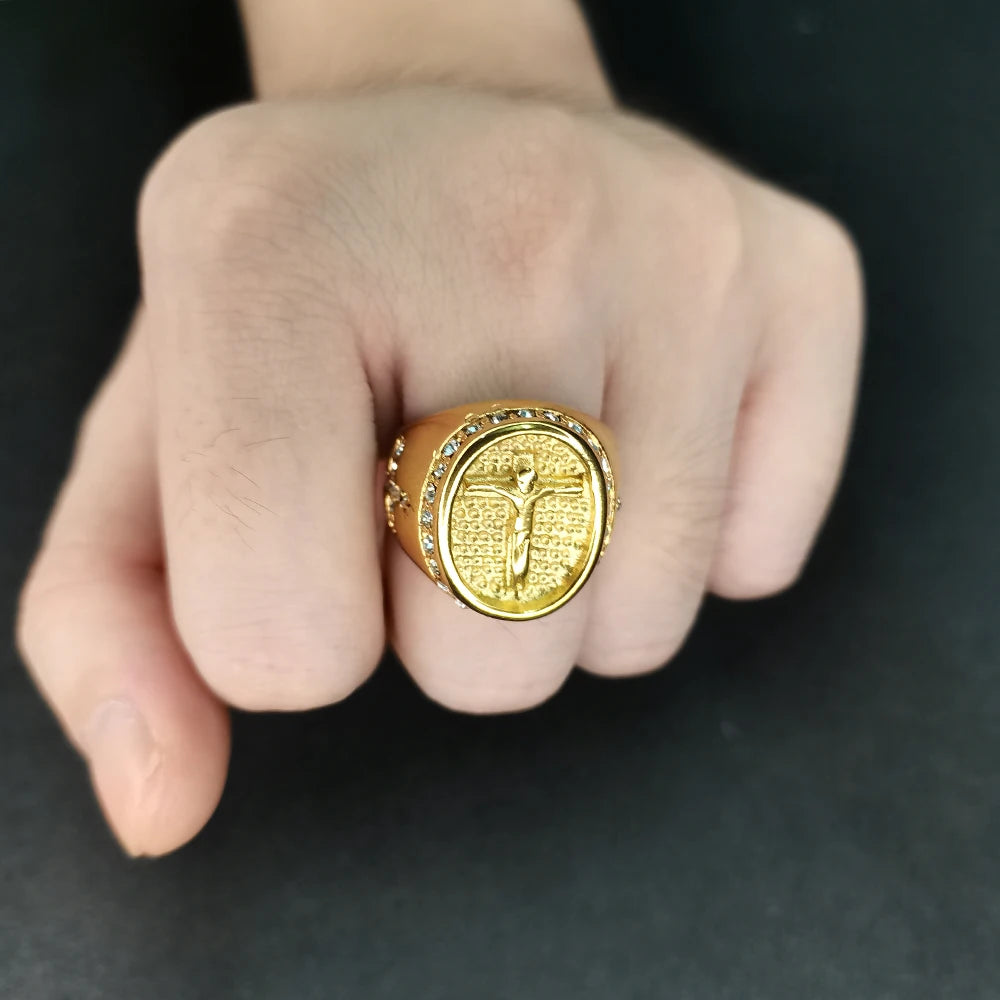 ANEL CRISTÃO EM AÇO INOXIDÁVEL TITÂNEO ZON
