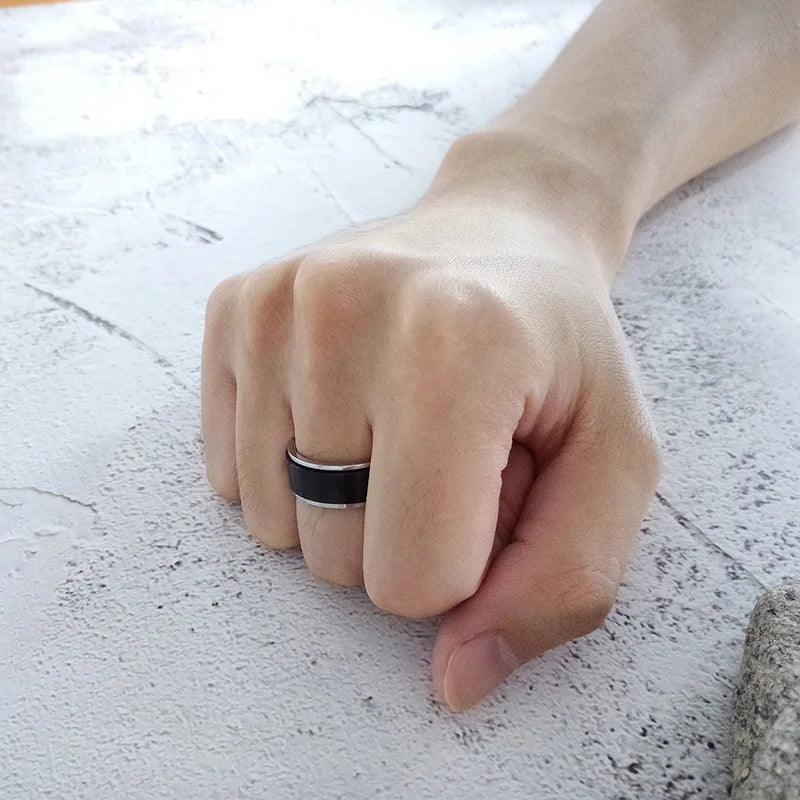 ANEL MASCULINO ROTATIVO EM AÇO INOXIDÁVEL