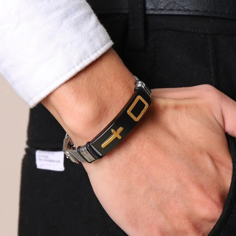 Pulseira Católica de aço
