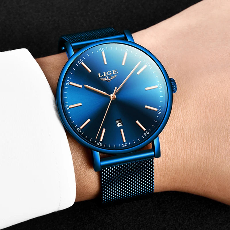 Relógio pulseira de aço unisex Lige