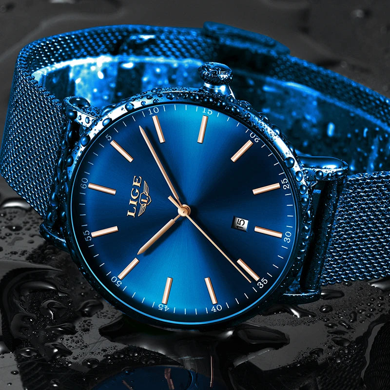 Relógio pulseira de aço unisex Lige