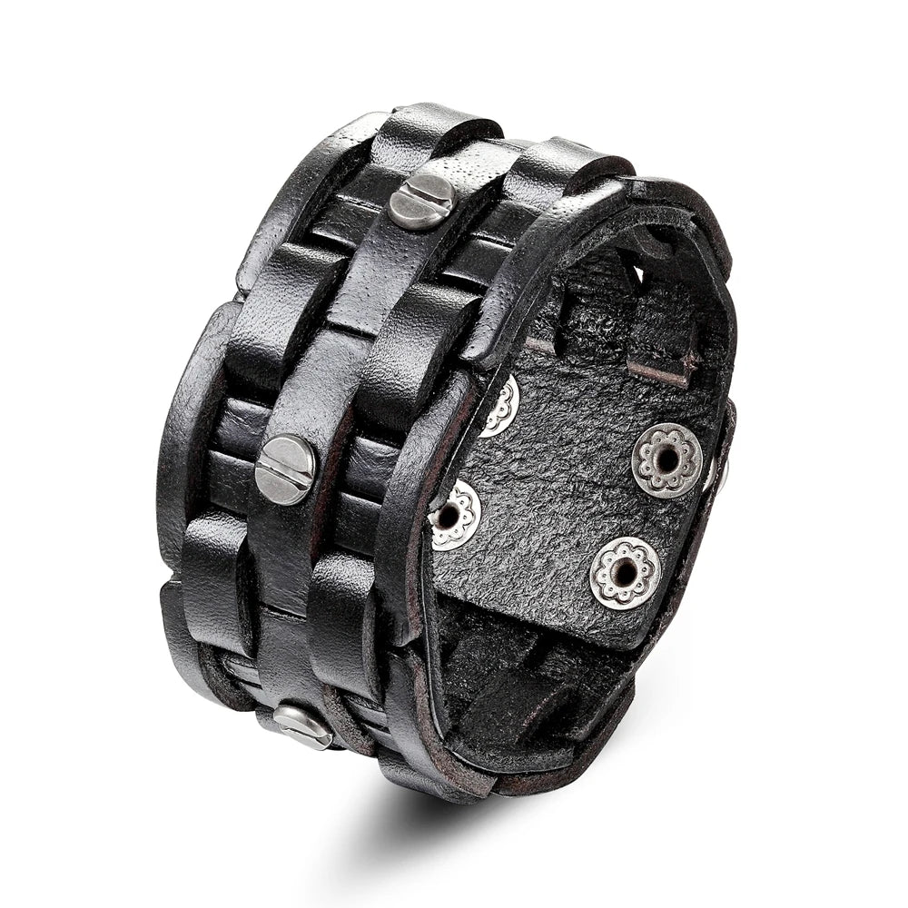 PULSEIRA BRAD DE COURO PU