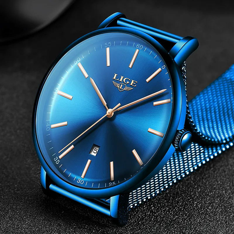 Relógio pulseira de aço unisex Lige