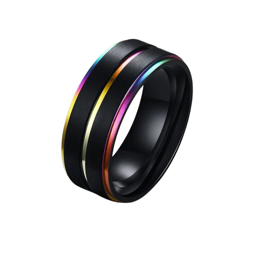 ANEL EM AÇO INOXIDÁVEL ARCO-IRIS