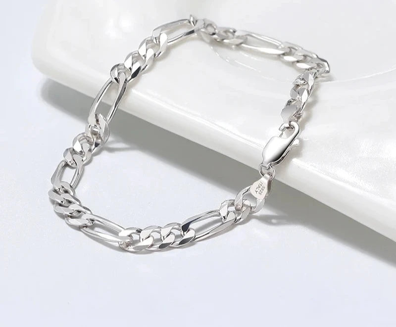 PULSEIRA FIGARO EM PRATA ESTERLINA 925 PREMIUM ITALIANA