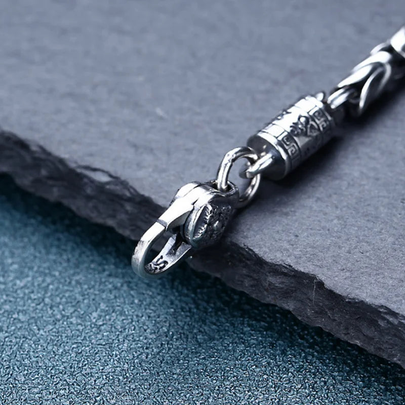 PULSEIRA MASCULINA MANTRA EM PRATA ESTERLINA 925