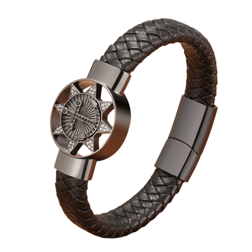 PULSEIRA MASCULINA ENRY EM COURO TRANÇADO