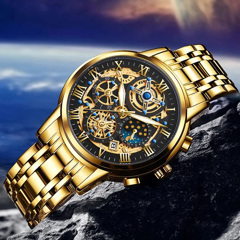 RELÓGIO MASCULINO BRAIAN COM PULSEIRA EM AÇO INOXIDÁVEL