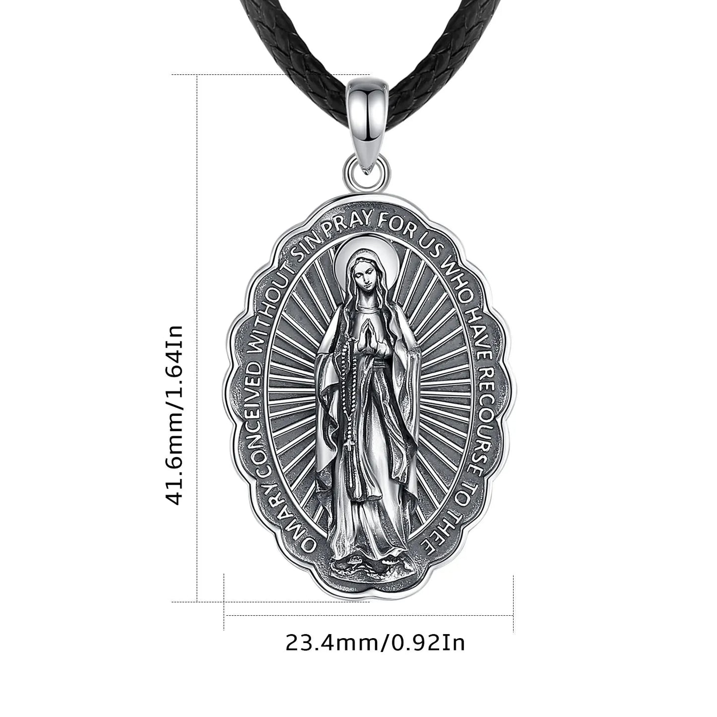 COLAR VIRGEM MARIA EM PRATA ESTERLINA 925