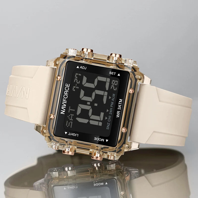 Relógio esportivo digital pulseira de silicone NAVIFORCE