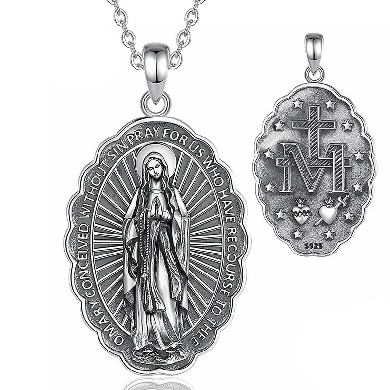 COLAR VIRGEM MARIA EM PRATA ESTERLINA 925