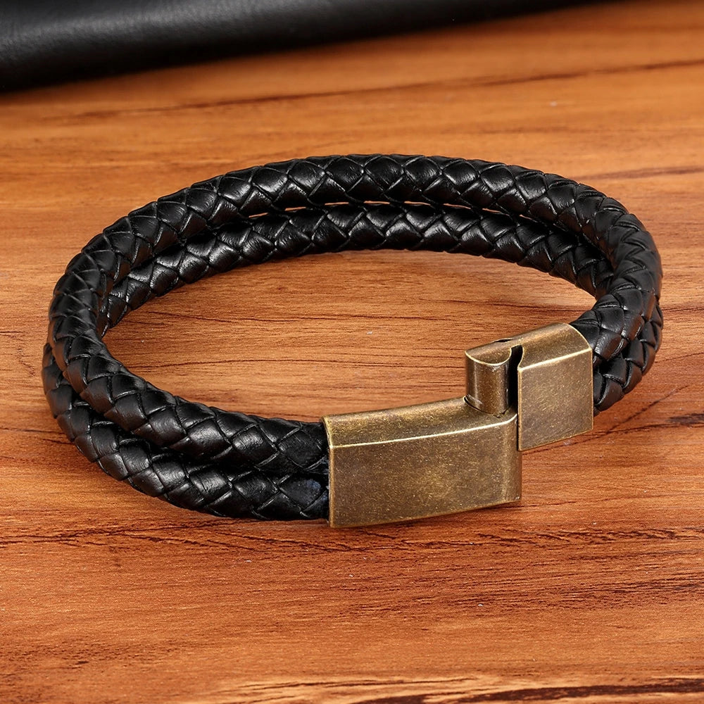 PULSEIRA MASCULINA E JHEF GARANTIDO EM COURO GENUÍNO