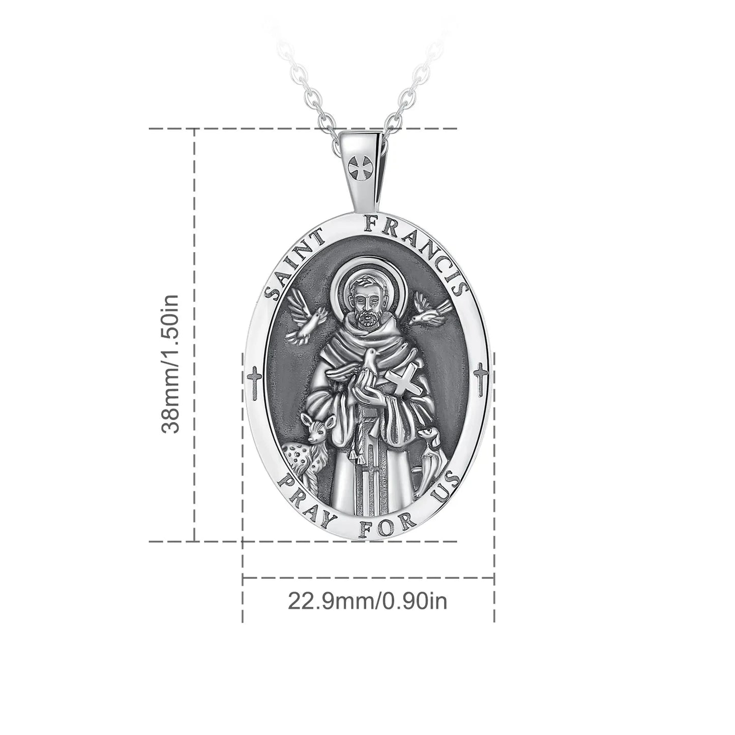 COLAR DE SÃO FRANCISCO EM PRATA ESTERLINA 925