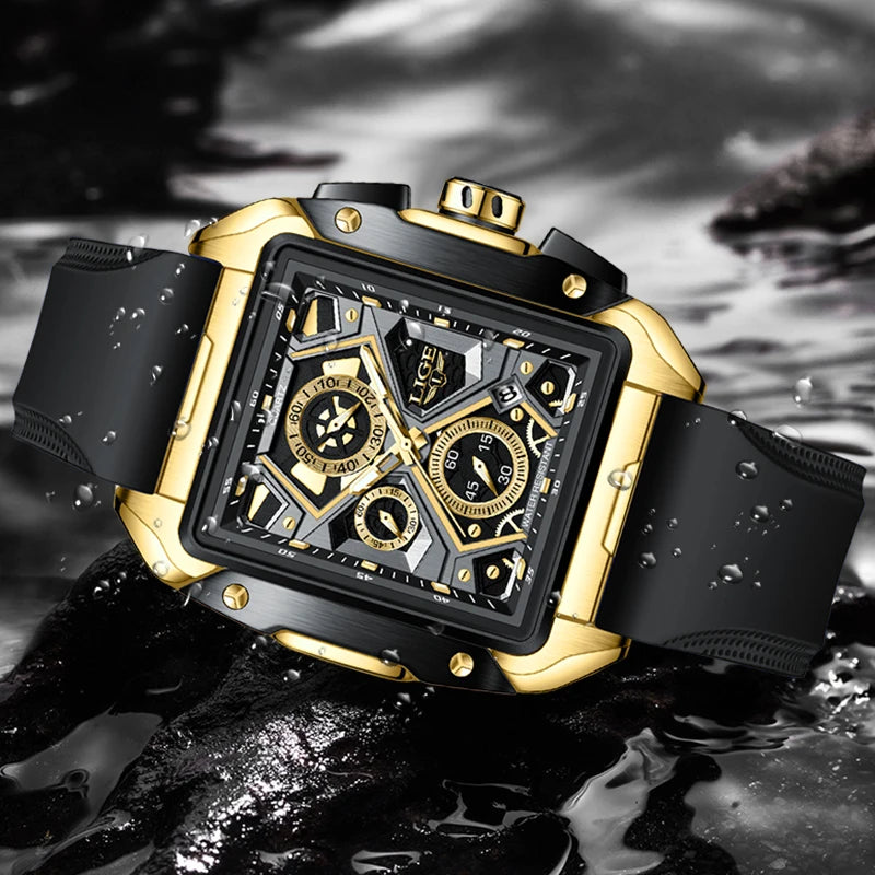 Relógio masculino pulseira de silicone luxo LIGE