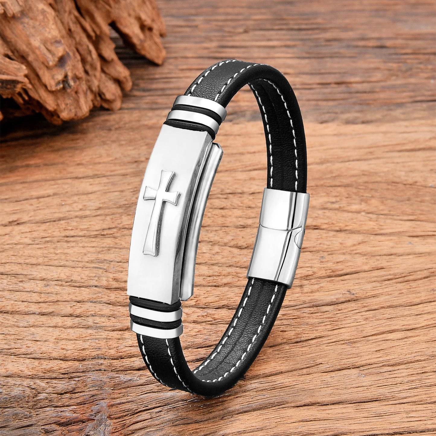 PULSEIRA MASCULINA COM CRUZ