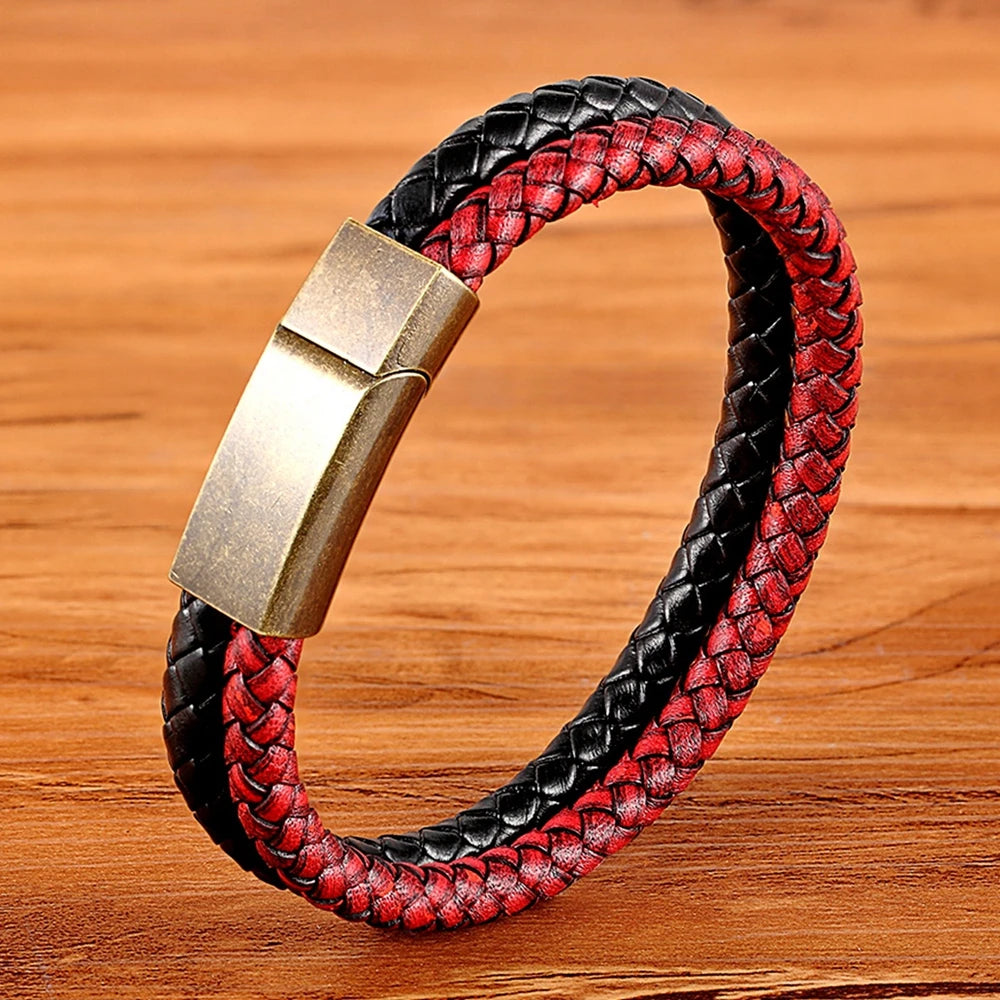 PULSEIRA MASCULINA E JHEF GARANTIDO EM COURO GENUÍNO