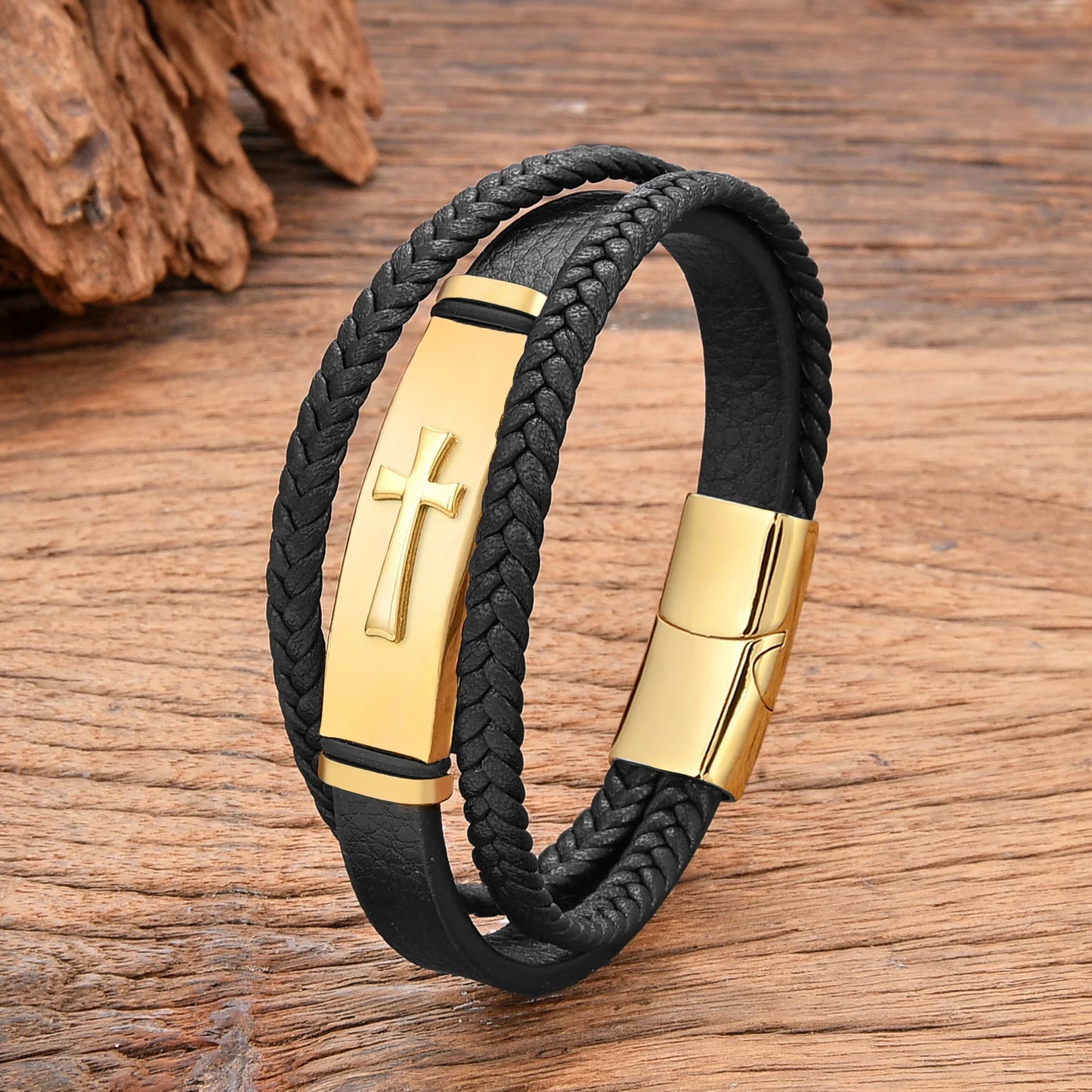 PULSEIRA MASCULINA COM CRUZ