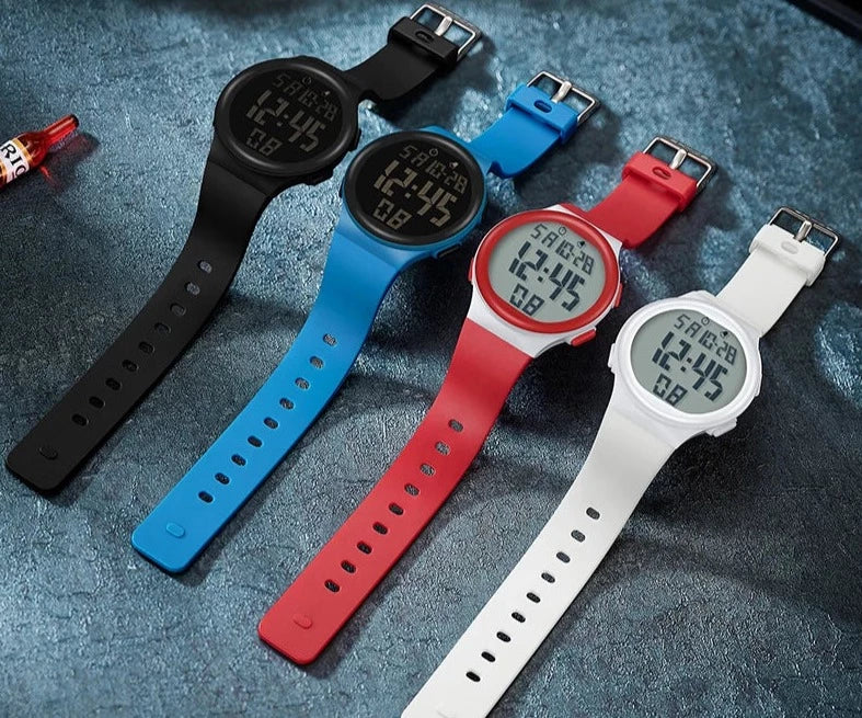 Relógio número grande pulseira de silicone SANDA
