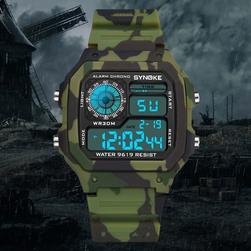 Relógio camuflado esportivo militar Synoke