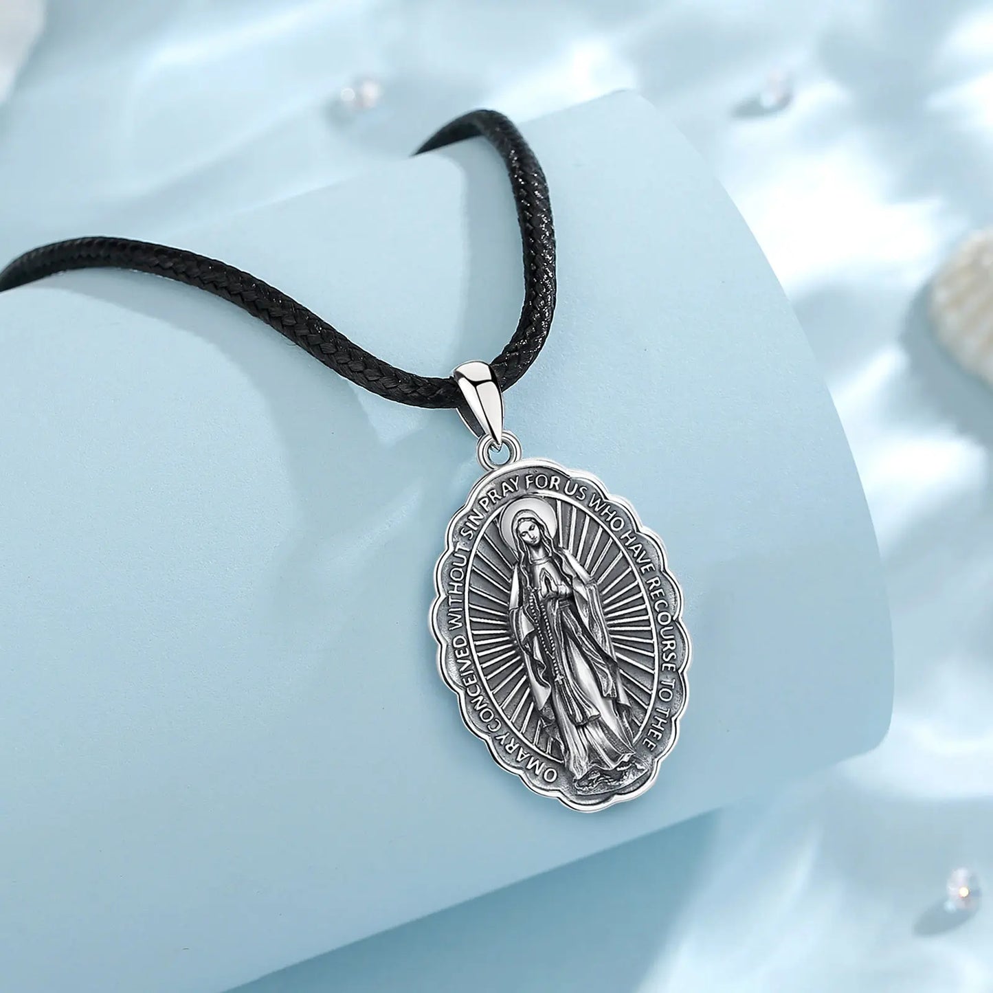 COLAR VIRGEM MARIA EM PRATA ESTERLINA 925