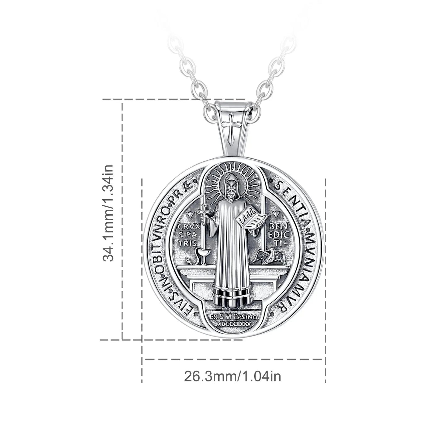COLAR DE SÃO BENTO EM PRATA ESTERLINA 925