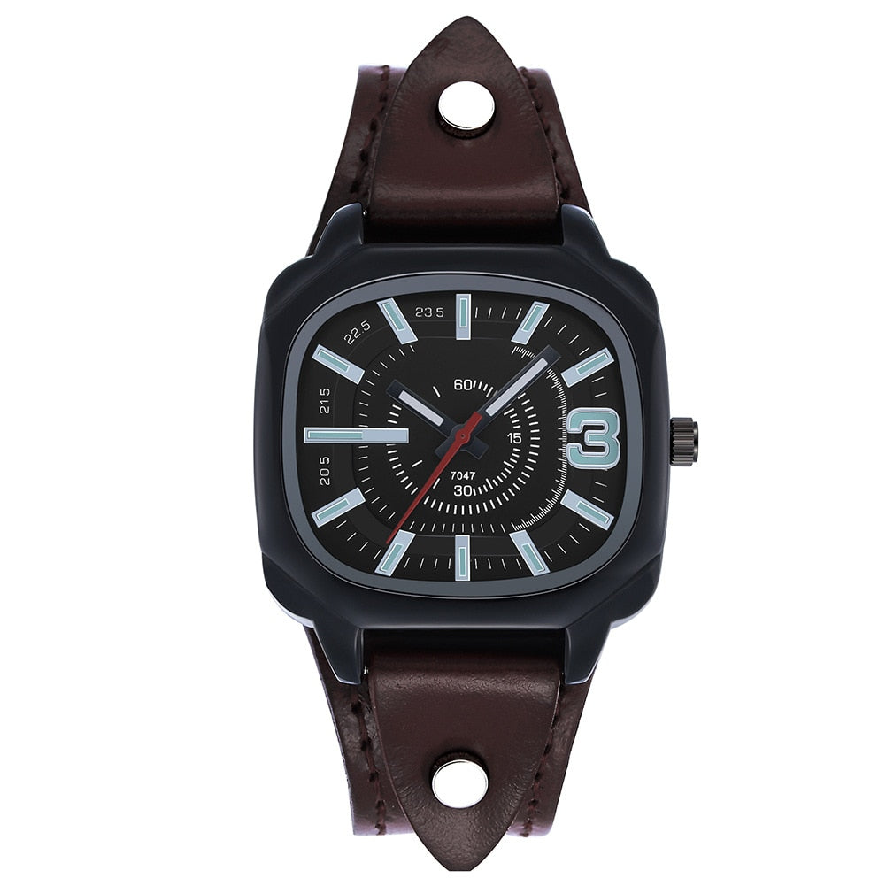 Relógio pulseira de couro unisex UKMRS
