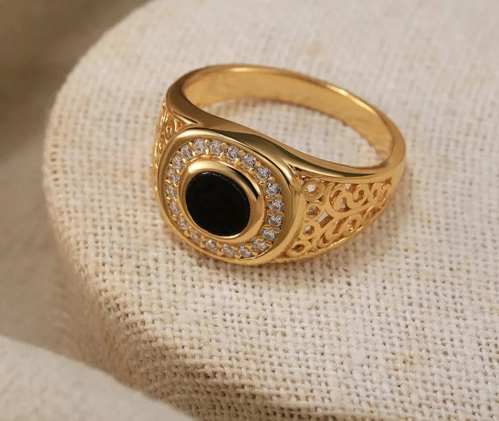 ANEL MACULINO IMPERIAL EM PRATA ESTERLINA 925 COM BANHO DE OURO 18K E PEDRA ÁGATA