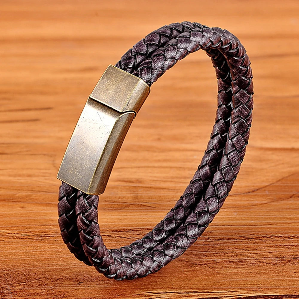PULSEIRA MASCULINA E JHEF GARANTIDO EM COURO GENUÍNO
