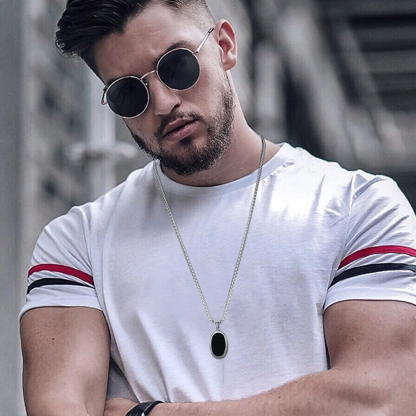 COLAR MASCULINO ZION EM AÇO INOXIDÁVEL