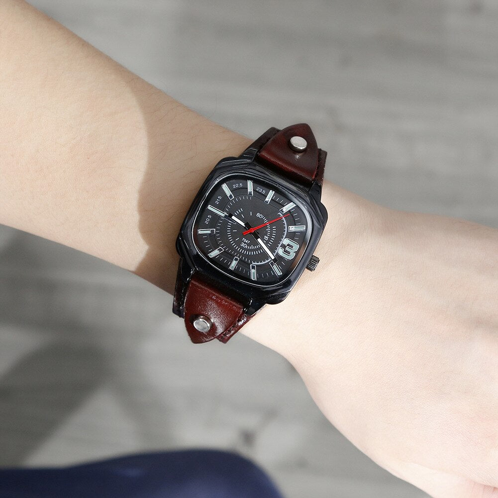 Relógio pulseira de couro unisex UKMRS