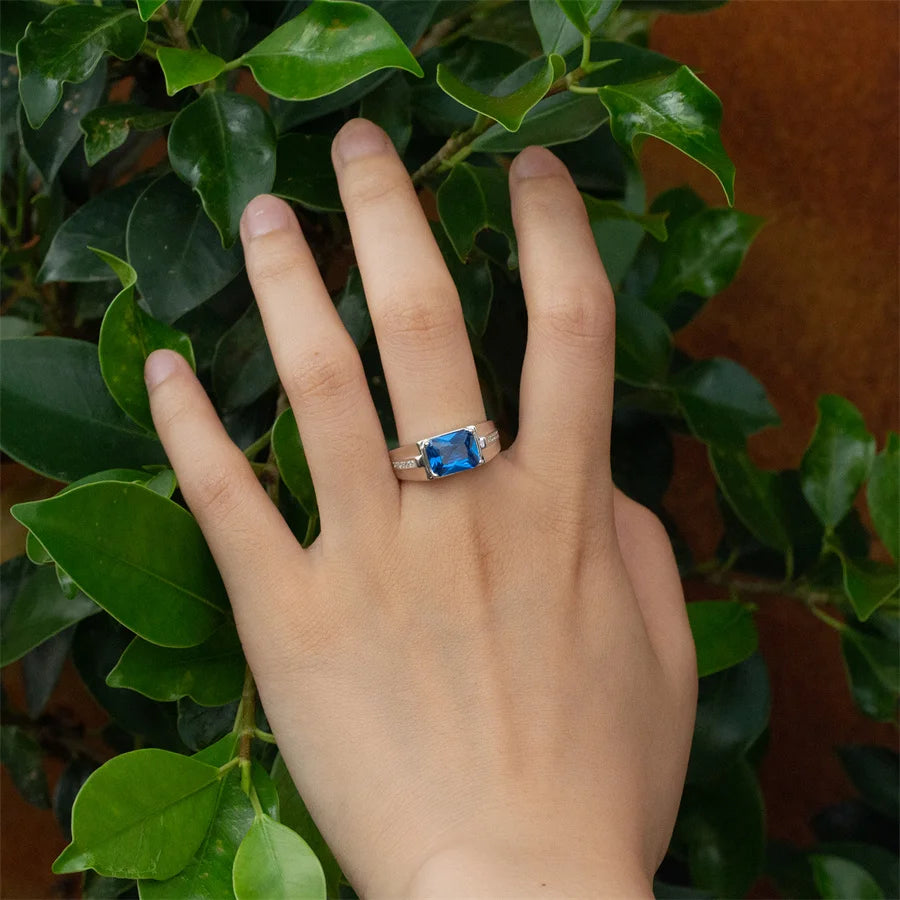 ANEL MASCULINO DE PRATA ESTELINA 925 COM PEDRA VERDE