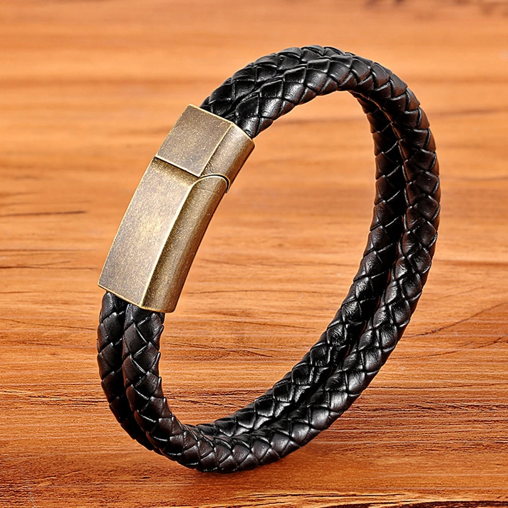 PULSEIRA MASCULINA E JHEF GARANTIDO EM COURO GENUÍNO