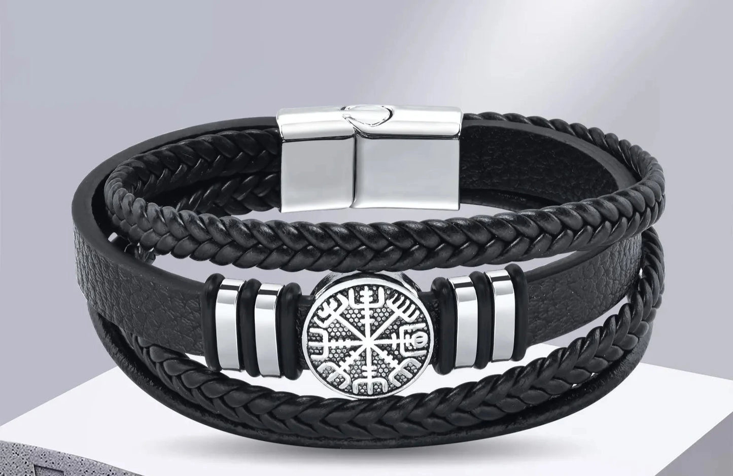 PULSEIRA VIKING NÓRDICO EM COURO