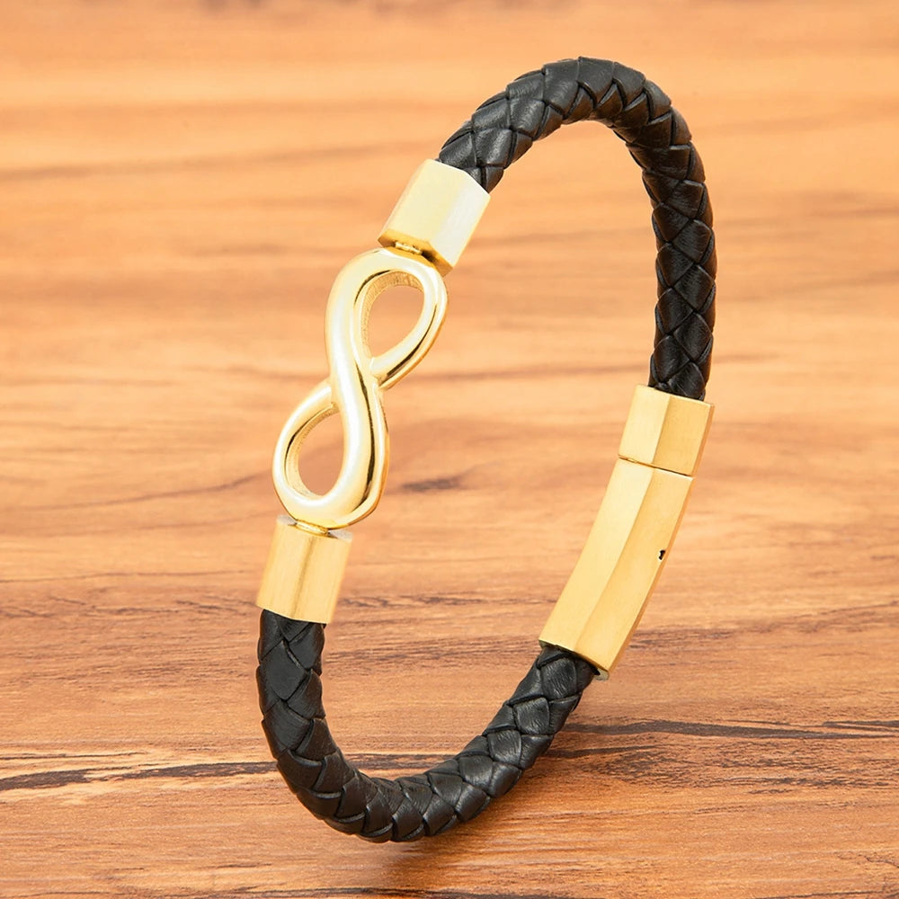 PULSEIRA EM COURO LEGÍTIMO INFINITO