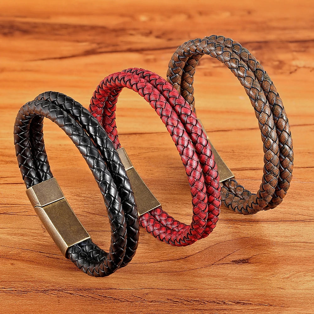 PULSEIRA MASCULINA E JHEF GARANTIDO EM COURO GENUÍNO