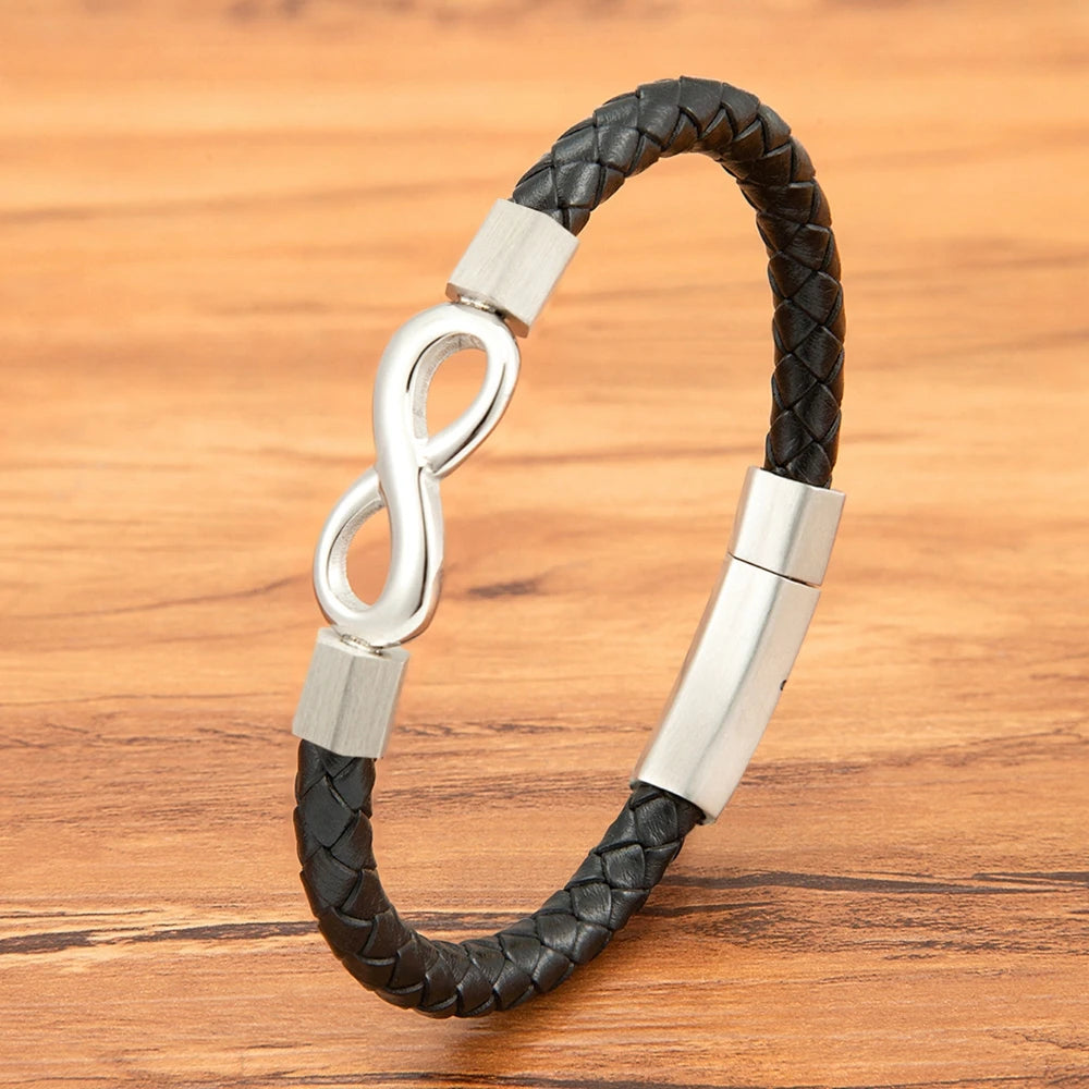PULSEIRA EM COURO LEGÍTIMO INFINITO