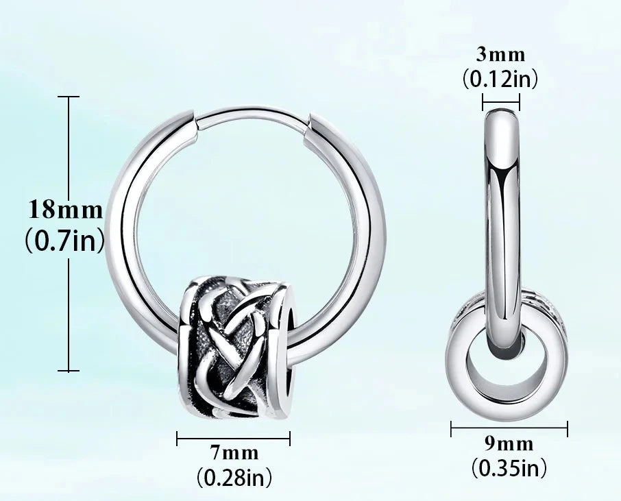 BRINCO DE ARGOLA DE NÓ CELTA EM AÇO INOXIDÁVEL