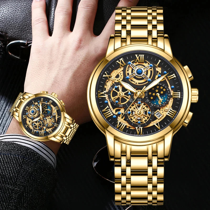 RELÓGIO MASCULINO BRAIAN COM PULSEIRA EM AÇO INOXIDÁVEL
