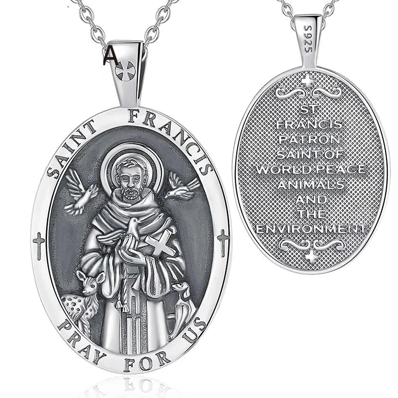 COLAR DE SÃO FRANCISCO EM PRATA ESTERLINA 925