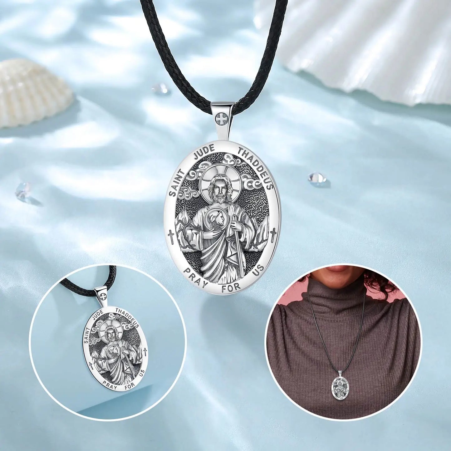 COLAR SÃO JUDAS EM PRATA ESTERLINA 925