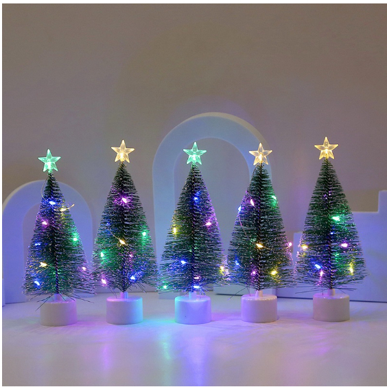 Árvore De Natal De Mesa Mini Artificial Com LED Luz
