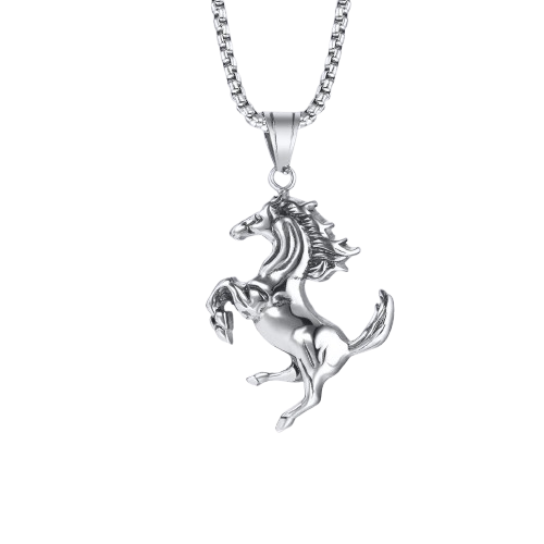 COLAR COM PINGENTE DE CAVALO EM AÇO INOXIDÁVEL