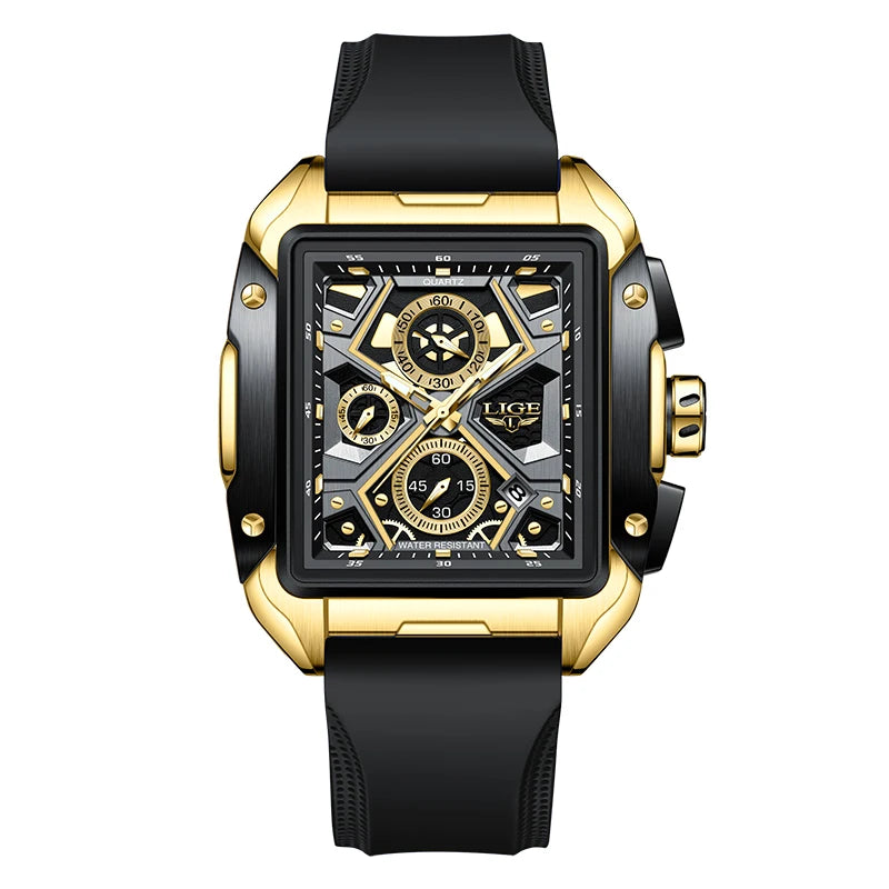 Relógio masculino pulseira de silicone luxo LIGE