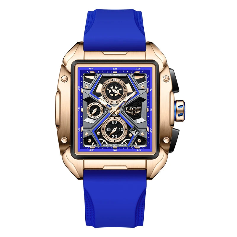 Relógio masculino pulseira de silicone luxo LIGE
