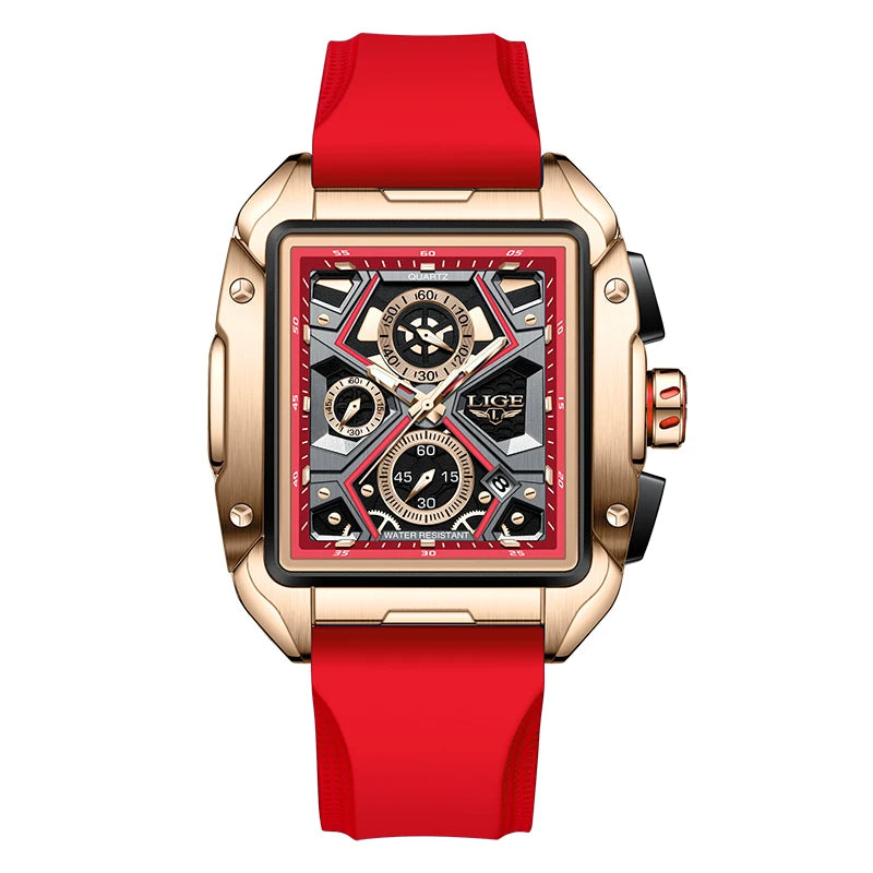 Relógio masculino pulseira de silicone luxo LIGE